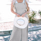 Light Grey Textured Self-Tie Strap Wide-Leg Overalls