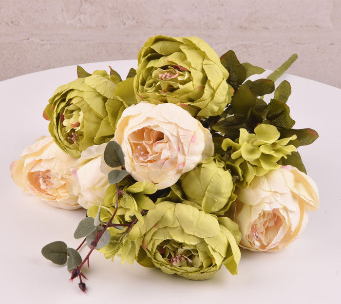 13 European-style Core-spun Peony High-end Artificial Flowers