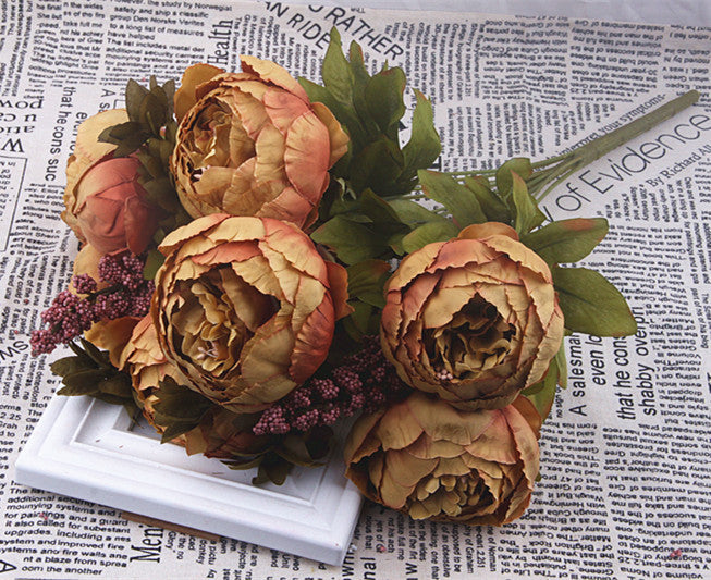 13 Core-spun Peony Decorative Flowers Artificial Flowers Artificial Flowers