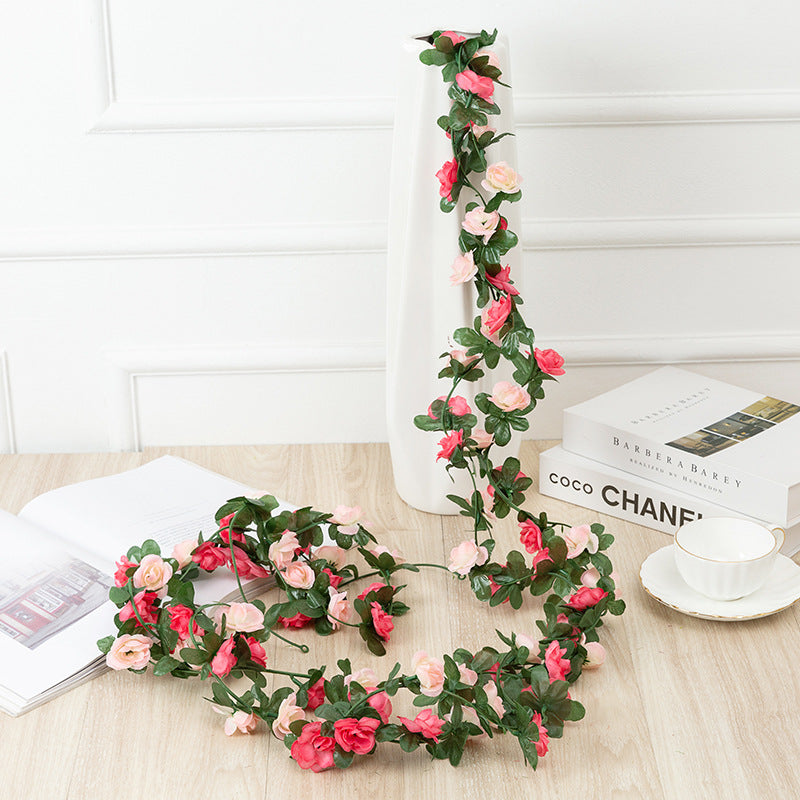 250Cm Rose Artificial Flowers Christmas Garland For Wedding Home Room Decoration