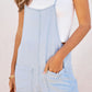 Sky Blue Chambray Pocketed Adjustable Straps Jumpsuit