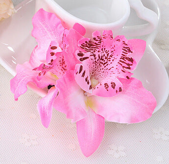 Double orchid flower of Thailand bride wedding flower hairpin beach holiday photo photo hair accessories factory