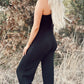 Black One-Shoulder Balloon Sleeve Cutout Jumpsuit