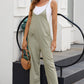 Black Pocketed Adjustable Spaghetti Strap Straight Leg Jumpsuit