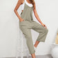 Black Pocketed Adjustable Spaghetti Strap Straight Leg Jumpsuit