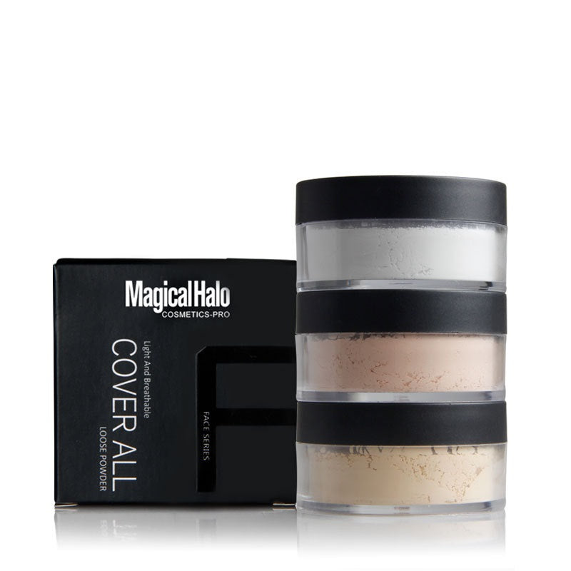 Makeup Magical Halo Three-color Natural Concealer Face Powder Finishing Loose Powder Makeup Waterproof Smear-proof