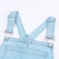 Sky Blue Constructed Bib Pocket Distressed Denim Overalls