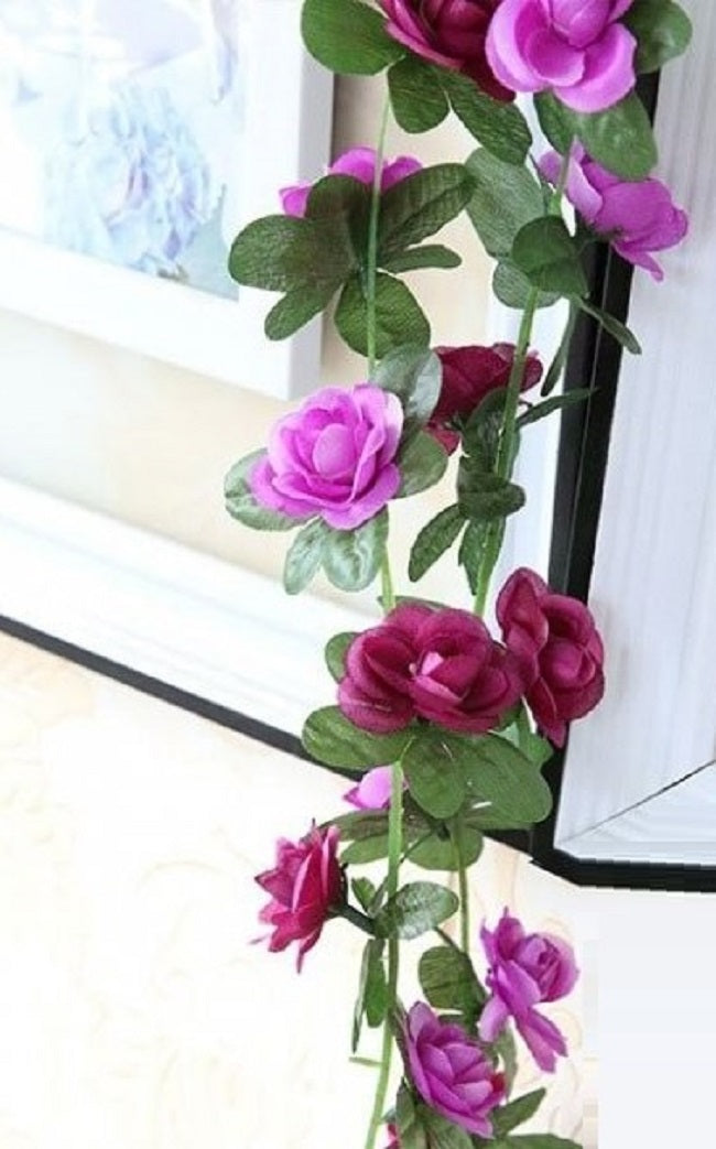 250Cm Rose Artificial Flowers Christmas Garland For Wedding Home Room Decoration