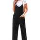 Black Pocketed Adjustable Spaghetti Strap Straight Leg Jumpsuit