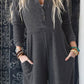 Gray Button Long Sleeve Wide Leg Jumpsuit