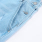 Sky Blue Constructed Bib Pocket Distressed Denim Overalls