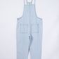 Sky Blue Chambray Pocketed Adjustable Straps Jumpsuit