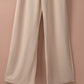 Apricot Bracelet Sleeve Waist Tie Wide Leg Jumpsuit