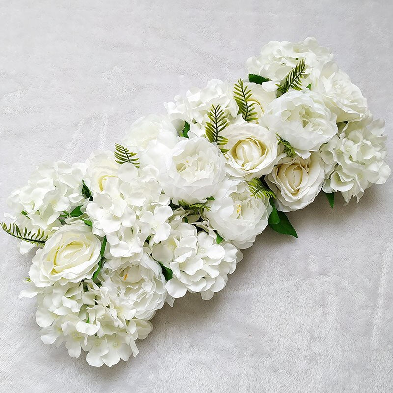 Wedding Road Cited Flowers Silk Rose Peony Hydrangea DIY Arched Door Flower Row Window T Station Wedding Decoration 50cm