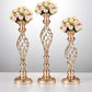 10PCS Gold Flower Vases Candle Holders Rack Stands Wedding Decoration: Road Lead Table Centerpiece Pillar Party Event Candlestick