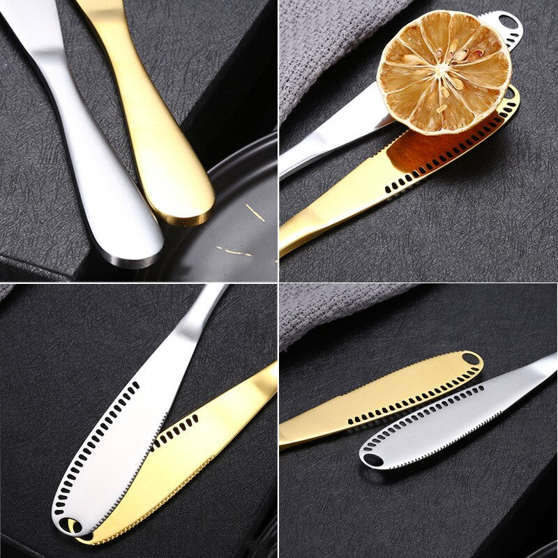 Butter Knife Cheese Cutter with Hole Cheese Grater Stainless Steel Kitchen Accessories Wipe Cream Bread Jam Kitchen Tools