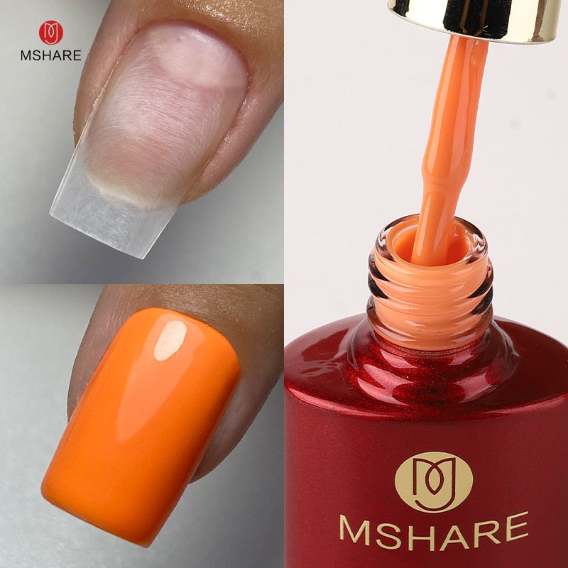 MSHARE Milky Pink Rubber Base Gel Glitter Camouflage Color Coat Soak Off Nails Gels Varnish Lacquer 10ml UV LED Gel