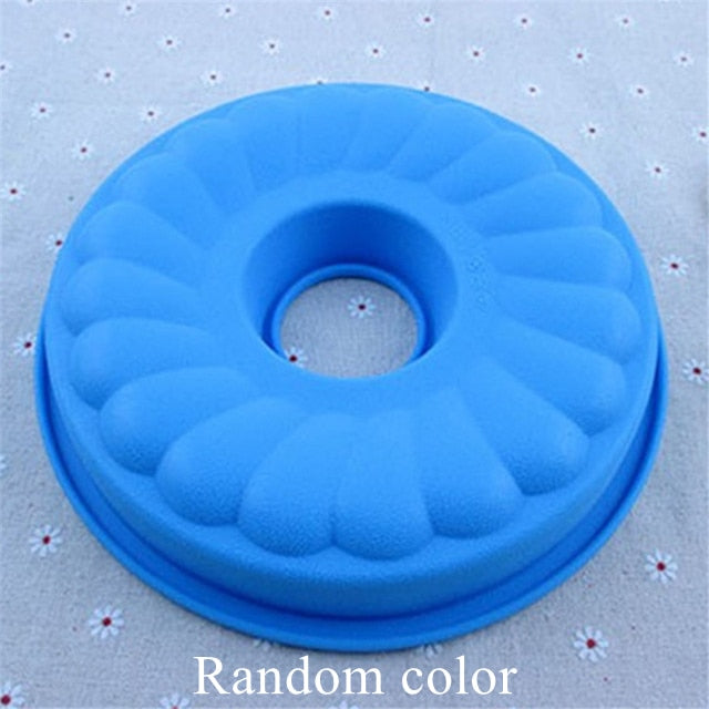 Silicone Big Cake Molds Flower Crown Shape Cake Bakeware Baking Tools: 3D Bread Pastry Mould Pizza Pan DIY Birthday Wedding Party