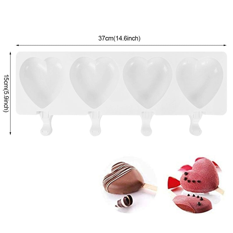 Silicone Ice Cream Mold DIY Chocolate Dessert Popsicle Mould Tray Ice Cube Maker Homemade Tools Summer Party Supplies