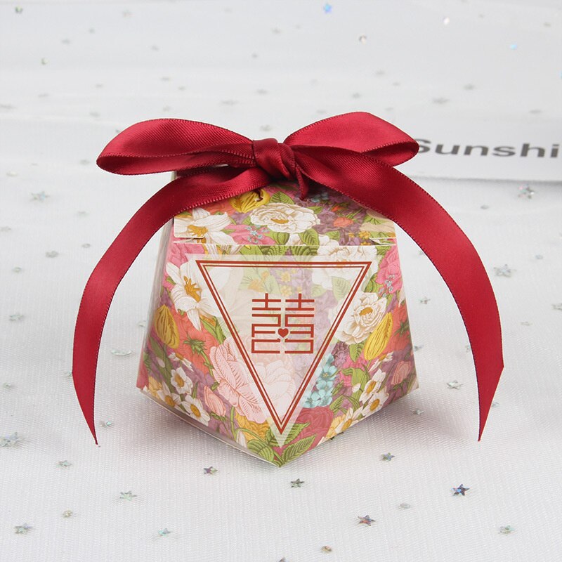 New Wedding Thanking Gifts Box Candy Bag Wrapping Paper Packaging Baby Shower Newborn Red Pink Birthday Party Favors Supplies