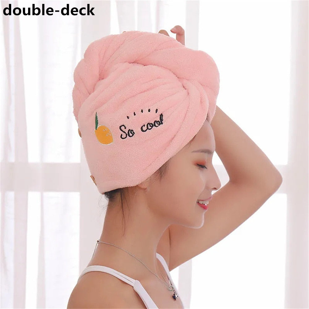 Hair Dry Towels for Girls Bathroom Shower Cap Microfiber Towels to Dry Hair Quick Dry Hair Turban Towels Anti Frizz Dry Hair