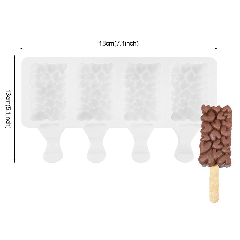 Silicone Ice Cream Mold DIY Chocolate Dessert Popsicle Mould Tray Ice Cube Maker Homemade Tools Summer Party Supplies