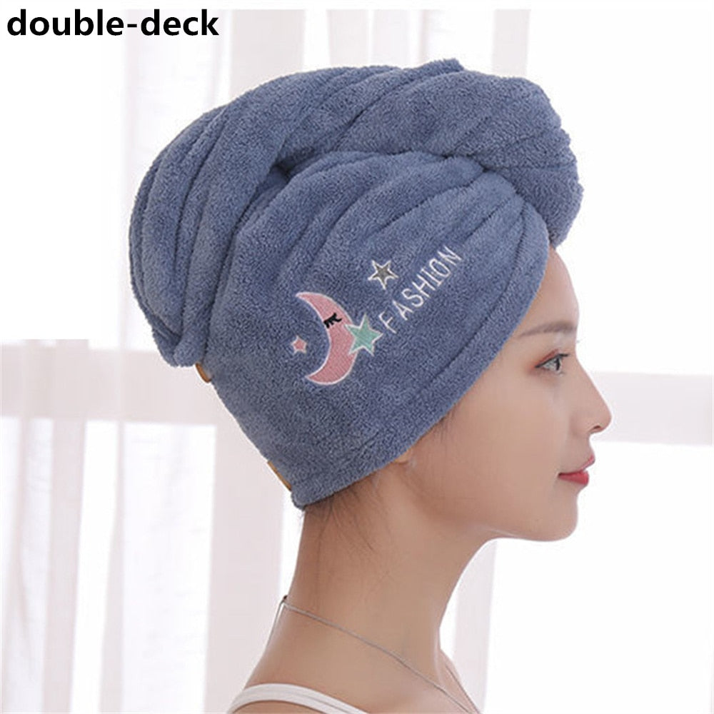 Hair Dry Towels for Girls Bathroom Shower Cap Microfiber Towels to Dry Hair Quick Dry Hair Turban Towels Anti Frizz Dry Hair