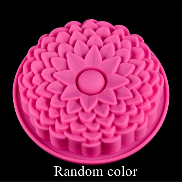 Silicone Big Cake Molds Flower Crown Shape Cake Bakeware Baking Tools: 3D Bread Pastry Mould Pizza Pan DIY Birthday Wedding Party