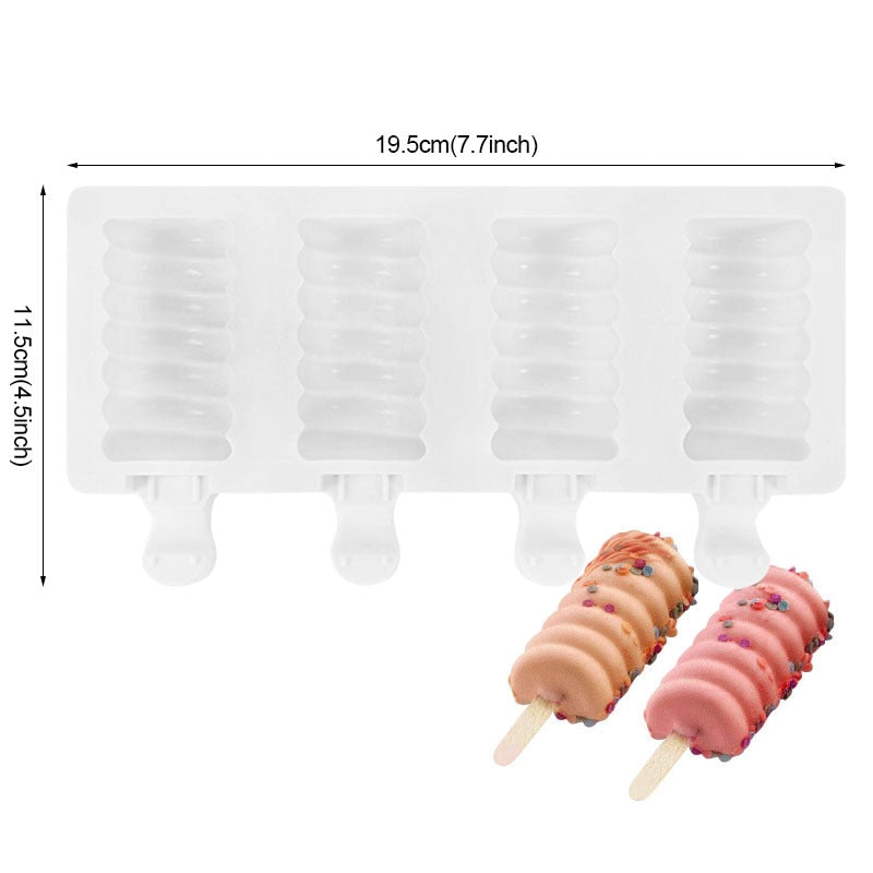 Silicone Ice Cream Mold DIY Chocolate Dessert Popsicle Mould Tray Ice Cube Maker Homemade Tools Summer Party Supplies