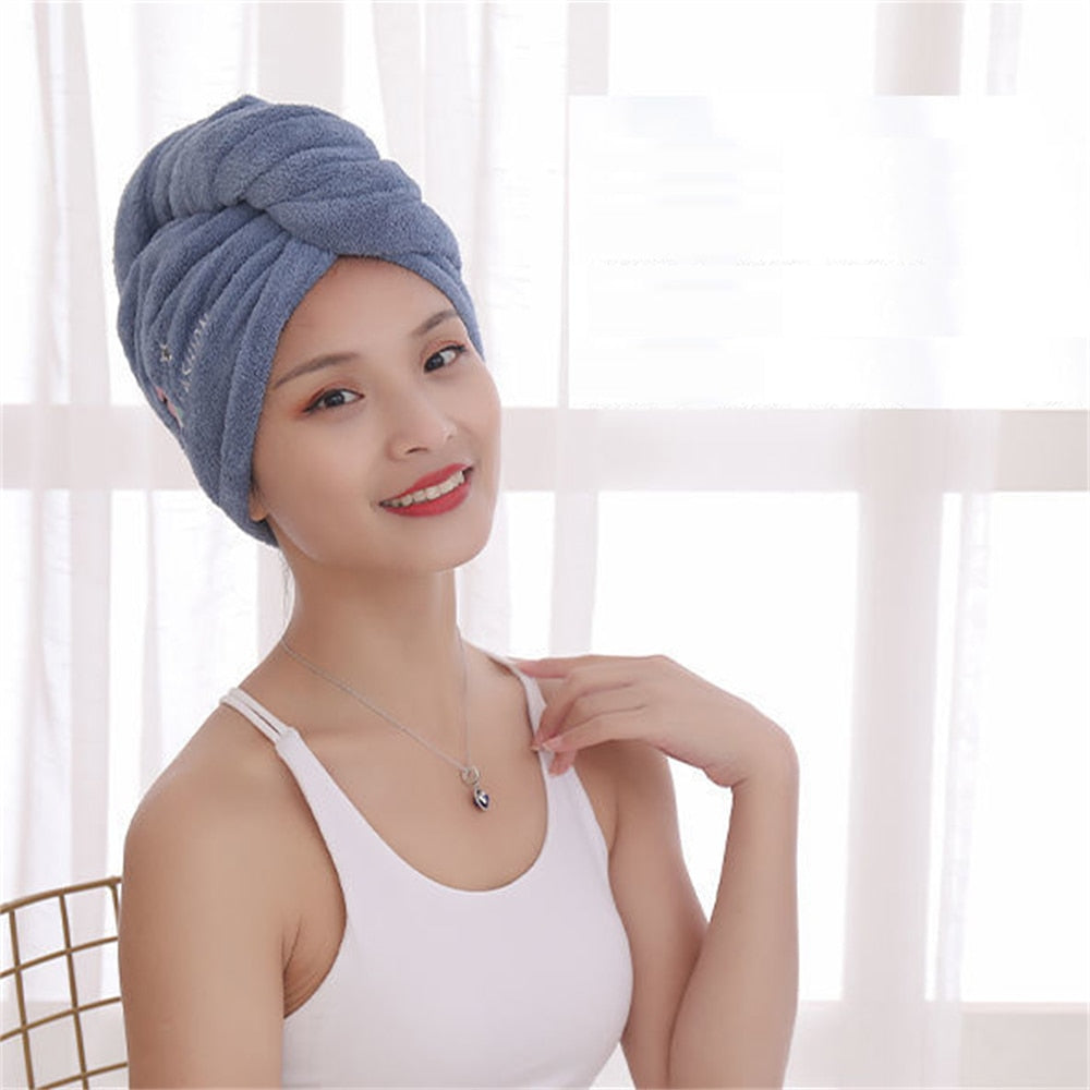 Hair Dry Towels for Girls Bathroom Shower Cap Microfiber Towels to Dry Hair Quick Dry Hair Turban Towels Anti Frizz Dry Hair