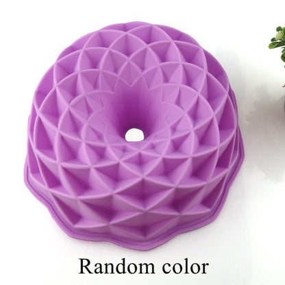 Silicone Big Cake Molds Flower Crown Shape Cake Bakeware Baking Tools: 3D Bread Pastry Mould Pizza Pan DIY Birthday Wedding Party