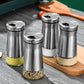 Stainless Steel Salts Pepper Shaker Seasoning Pot Can Spices Bottle Jar Organizer Multi Holes Condiments Boxes Gadget