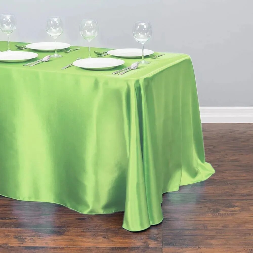 Solid Color Satin Table Cover Overlay Wedding Banquet Restaurant Festival Party Supply