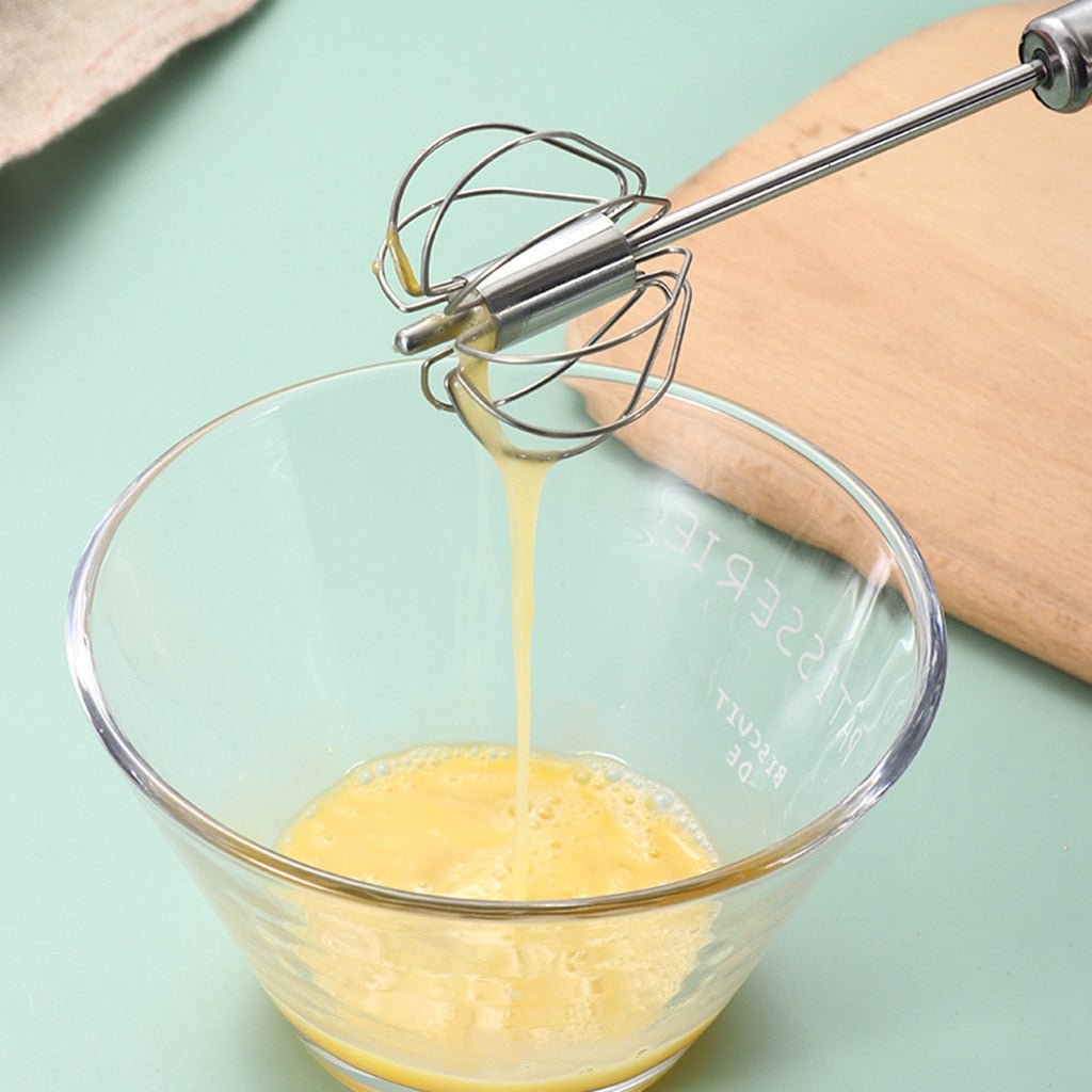 Semi-automatic Eggbeater 304 Stainless Steel Egg Whisk Manual Hand Mixer