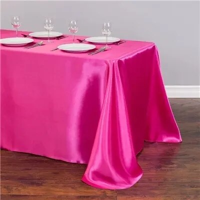 Solid Color Satin Table Cover Overlay Wedding Banquet Restaurant Festival Party Supply