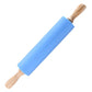 23/30/39cm Silicone Rolling Pin Non-Stick Pastry Dough Flour Roller Wooden Handle Pizza Pasta Roller Kitchen Pastry Baking Tool