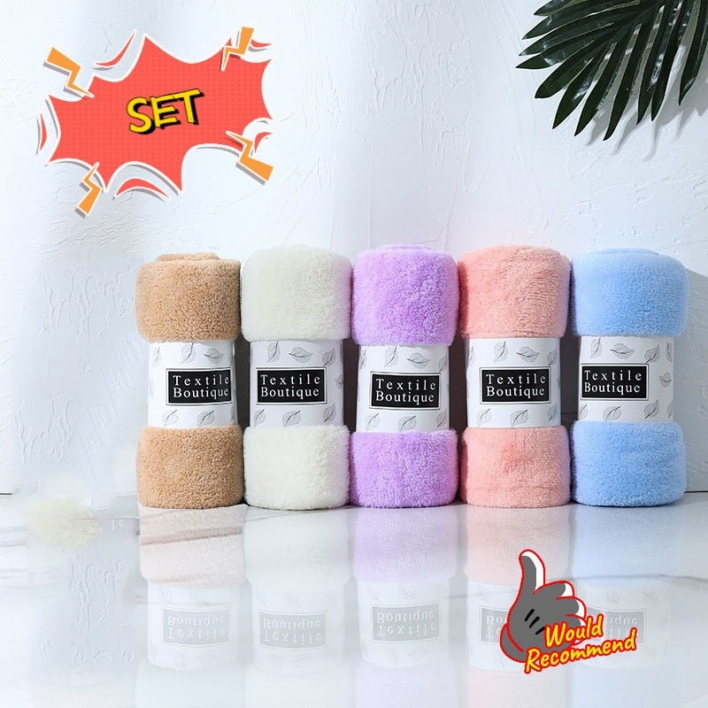 10PCS Towels Microfiber Towel Premium Bath Towel Set Lightweight and Highly Absorbent Quick Drying Soft Face Towel Hair Towel 타월