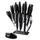 XITUO Kitchen Knife Set, 17 Pieces, German High Carbon Stainless Steel Chef With Serrated Steak Scissors Peeler Cheese Pizza Holder