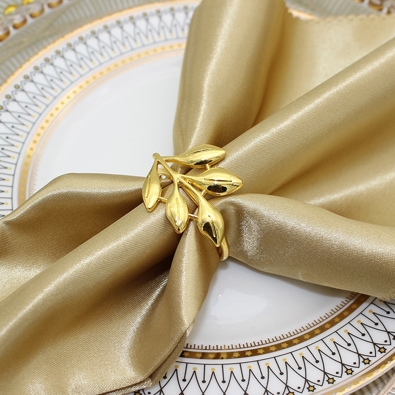 6 Pieces Gold Leaf Napkin Rings Fall Napkin Holder for Christmas Thanksgiving Wedding Dinnig Table Decoration 2023  HWL02