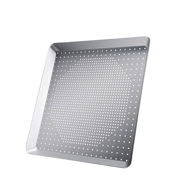 8/10/12inch Nonstick Square Pizza Crisp Pan with Holes Perforated Aluminum Alloy Pizza Oven Tray Bakeware for Oven Baking Pizza