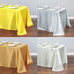 Solid Color Satin Table Cover Overlay Wedding Banquet Restaurant Festival Party Supply