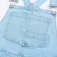 Sky Blue Constructed Bib Pocket Distressed Denim Overalls