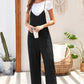 Black Pocketed Adjustable Spaghetti Strap Straight Leg Jumpsuit