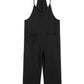 Black Pocketed Adjustable Spaghetti Strap Straight Leg Jumpsuit