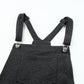 Gray Vintage Washed Drawstring Short Overalls