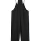 Black Pocketed Adjustable Spaghetti Strap Straight Leg Jumpsuit