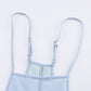 Sky Blue Chambray Pocketed Adjustable Straps Jumpsuit