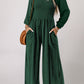 Black Smocked Square Neck Long Sleeve Wide Leg Jumpsuit