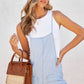 Sky Blue Chambray Pocketed Adjustable Straps Jumpsuit