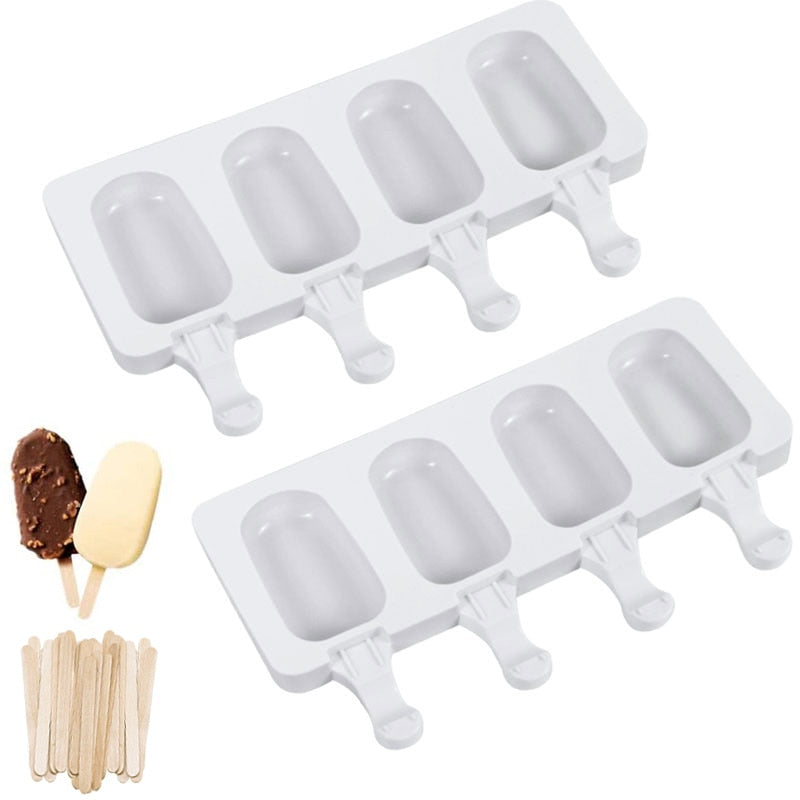 Silicone Ice Cream Mold DIY Chocolate Dessert Popsicle Mould Tray Ice Cube Maker Homemade Tools Summer Party Supplies